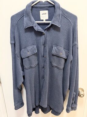 aerie lumberjane waffle shirt jacket